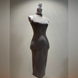 Kimcine Metallic Gold Bodycon Dress, Size S